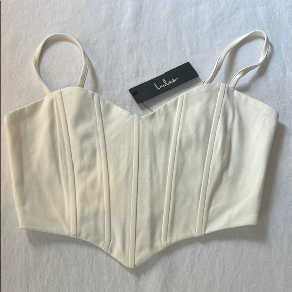 NWT- Lulus Ivory Bustier Top - Picture 2 of 4